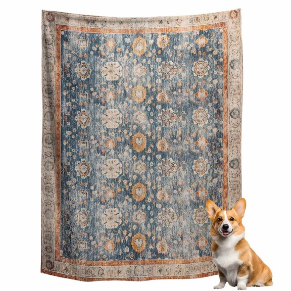 Throw Blanket for Couch, Vintage Turkish Tattoos Soft Fleece Blanket 40x50in, Cozy Warm Flannel Throw Blankets All Season Use, Abstract Bohemian Art Lightweight Blankets for Sofa Bed