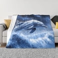 thumbnail image 1 of Throw Blanket for Couch - Winter snowflake dolphin Soft Comfy Lightweight Cozy Warm Throw Blanket, Fuzzy Plush Flannel Blanket & Throws for Sofa and Bed All Season, 1 of 8