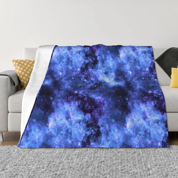Throw Blanket for Couch - blue Starry sky Violet aesthetic Soft Comfy Lightweight Cozy Warm Throw Blanket, Fuzzy Plush Flannel Blanket & Throws for Sofa and Bed All Season