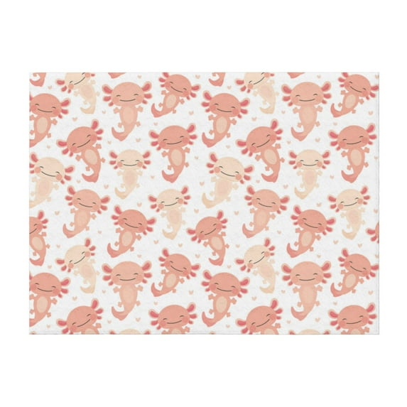 Throw Blanket for Couch, cute kawaii pink axolotl Super Soft Fuzzy Comfy Warm Throw Blanket, Cuteness Lightweight Cozy Plush Flannel Blanket & Throws for Sofa and Bed All Season