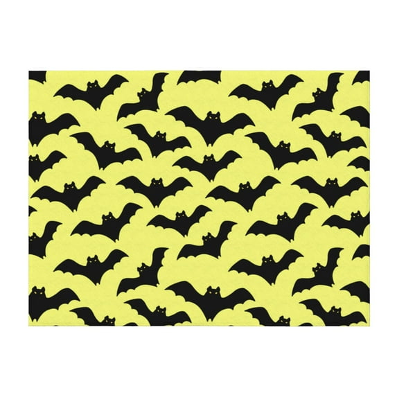 Throw Blanket for Couch, funny cartoon bats Halloween yellow Super Soft Fuzzy Comfy Warm Throw Blanket, Cuteness Lightweight Cozy Plush Flannel Blanket & Throws for Sofa and Bed All Season