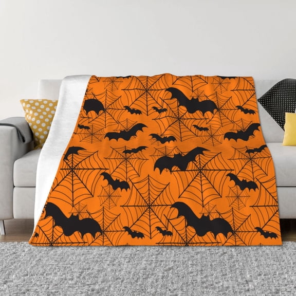 Throw Blanket for Couch - halloween bats Soft Comfy Lightweight Cozy Warm Throw Blanket, Fuzzy Plush Flannel Blanket & Throws for Sofa and Bed All Season
