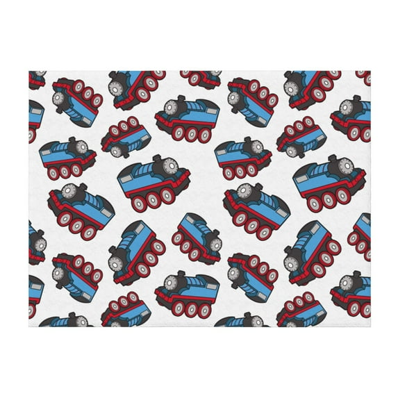 Throw Blanket for Couch, red Train Pattern blue Super Soft Fuzzy Comfy Warm Throw Blanket, Cuteness Lightweight Cozy Plush Flannel Blanket & Throws for Sofa and Bed All Season