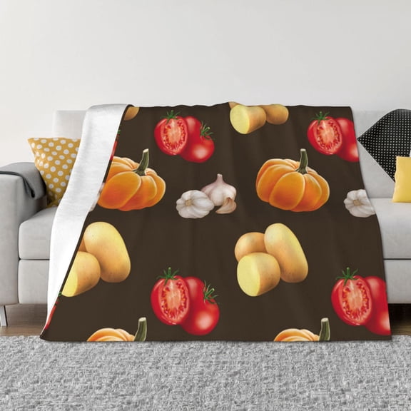 Throw Blanket for Couch - vegetable Potato Soft Comfy Lightweight Cozy Warm Throw Blanket, Fuzzy Plush Flannel Blanket & Throws for Sofa and Bed All Season