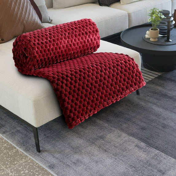 Throw Blanket Cozy Solid Color Flannel Blanket Cozy Air Conditioner Afternoon Nap Comfortable Blanket Cover Blanket