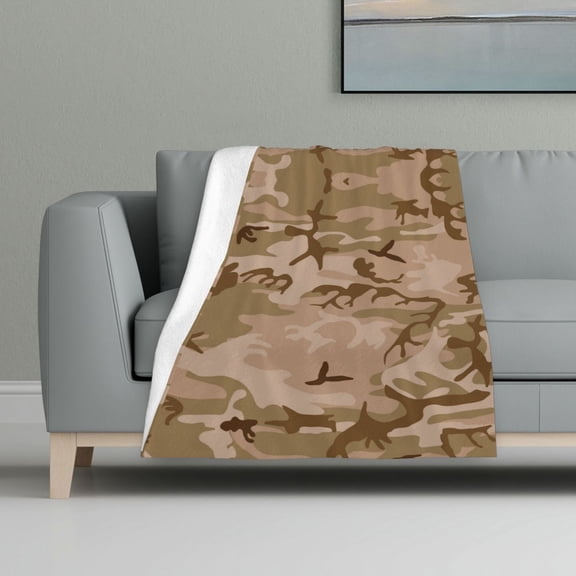Throw Blanket Desert Camouflage Flannel Blanket Soft Throw Blanket For Couch Bed All Seasons (32"X48")