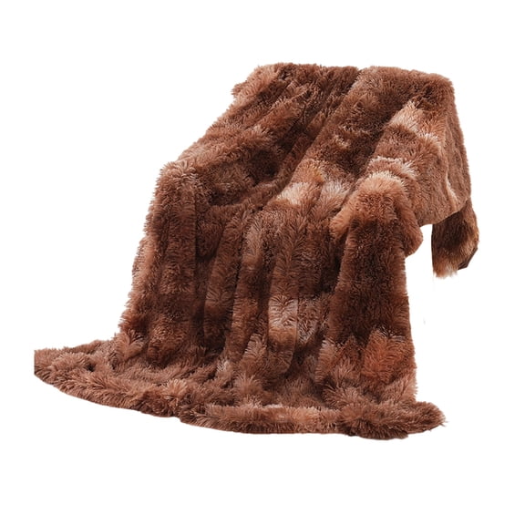 Throw Blanket Faux Fur Microfiber Blankets for Couch, Cozy Soft Warm Blanket for Sofa Bedroom Living Room,51x63 inches