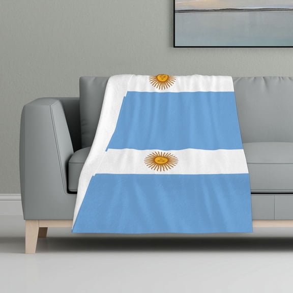 Throw Blanket Flag Of Argentina Flannel Blanket Soft Throw Blanket For Couch Bed All Seasons (32"X48")