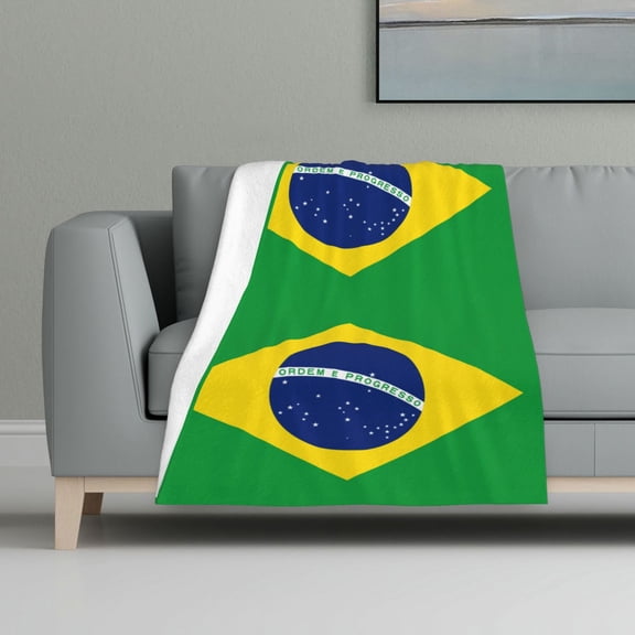 Throw Blanket Flag Of Brazil Flannel Blanket Soft Throw Blanket For Couch Bed All Seasons (32"X48")