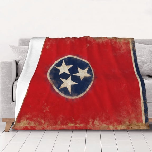 Throw Blanket Flag Of Tennessee Art Soft Cozy Fleece Flannel Blanket Home Decor for Couch Sofa Bed 40"x30"