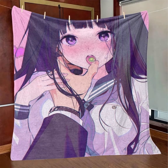 Throw Blanket,Flannel Anime maid Pattern Plush Shawl Blanket, Soft Comfort Home Sofa Decor Flannel for All Seasons