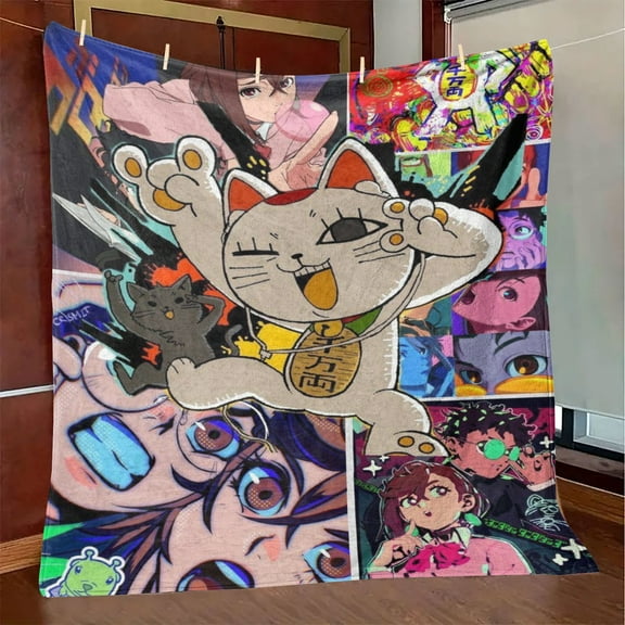 Throw Blanket,Flannel Fleece Anime Dandadan Pattern Plush Shawl Blanket, Soft Comfort Home Sofa Decor Flannel for All Seasons