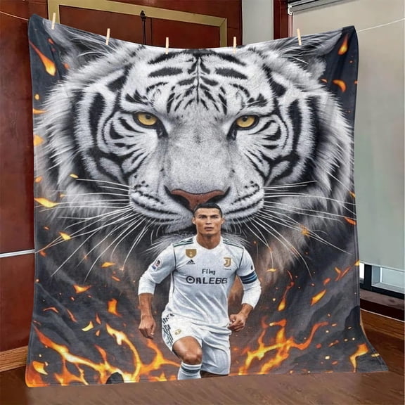Throw Blanket,Flannel Fleece C Ronaldo Pattern Plush Shawl Blanket, Soft Comfort Home Sofa Decor Flannel for All Seasons