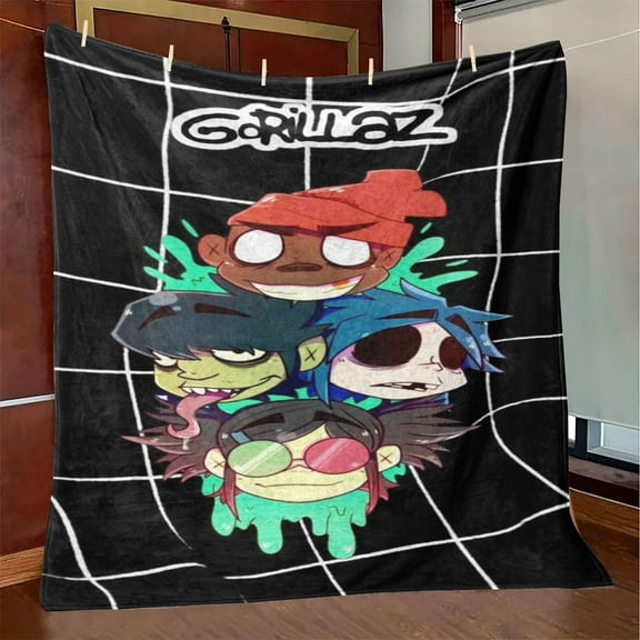 Throw Blanket,Flannel GORILLAZ Pattern Plush Shawl Blanket, Soft Comfort Home Sofa Decor Flannel for All Seasons