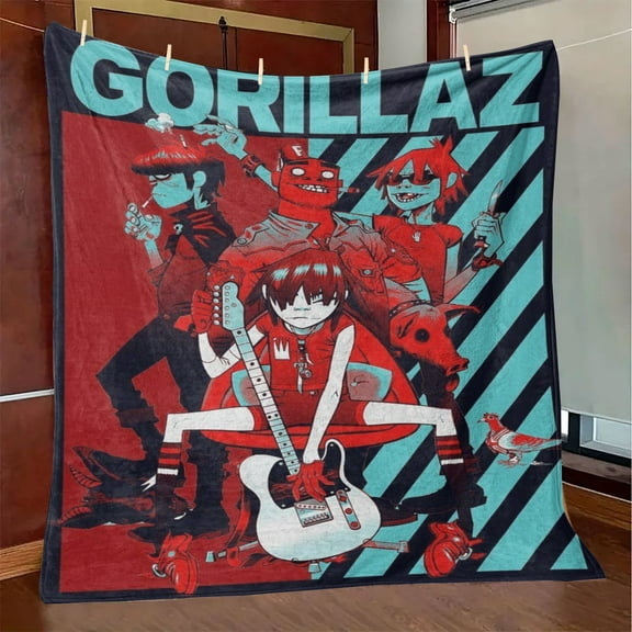 Throw Blanket,Flannel GORILLAZ Pattern Plush Shawl Blanket, Soft Comfort Home Sofa Decor Flannel for All Seasons