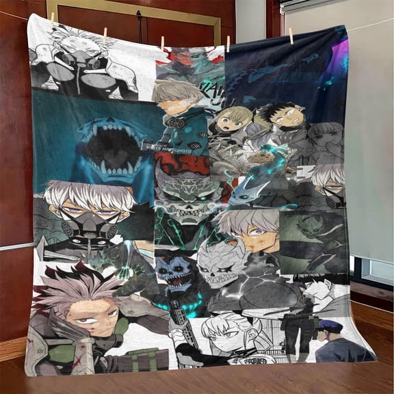 Throw Blanket,Flannel Kaiju No. 8 Pattern Plush Shawl Blanket, Soft Comfort Home Sofa Decor Flannel for All Seasons