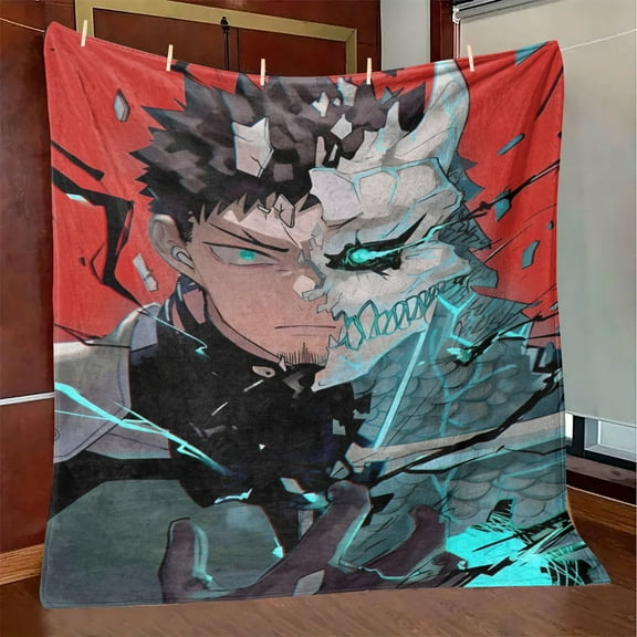 Throw Blanket,Flannel Kaiju No. 8 Pattern Plush Shawl Blanket, Soft Comfort Home Sofa Decor Flannel for All Seasons