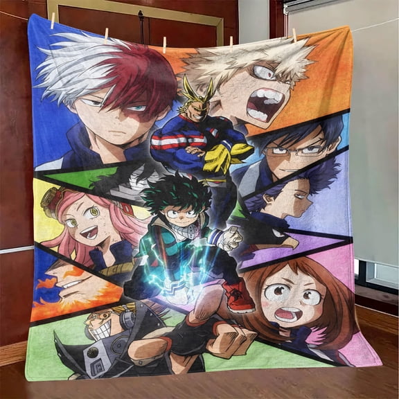 Throw Blanket,Flannel My Hero Academia Pattern Plush Shawl Blanket, Soft Comfort Home Sofa Decor Flannel for All Seasons