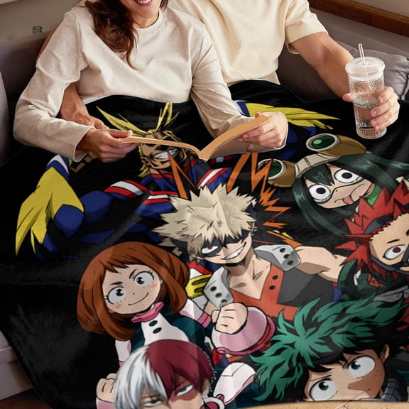 Throw Blanket,Flannel My Hero Academia Pattern Plush Shawl Blanket, Soft Comfort Home Sofa Decor Flannel for All Seasons