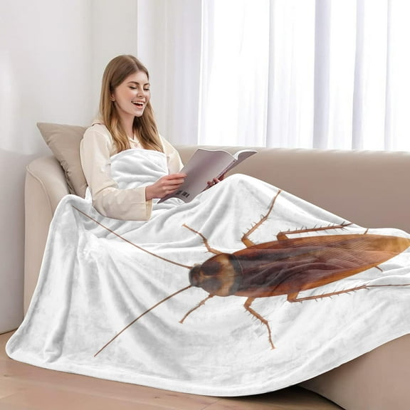 Throw Blanket,Flannel funny Cockroach Pattern Plush Shawl Blanket, Soft Comfort Home Sofa Decor Flannel for All Seasons