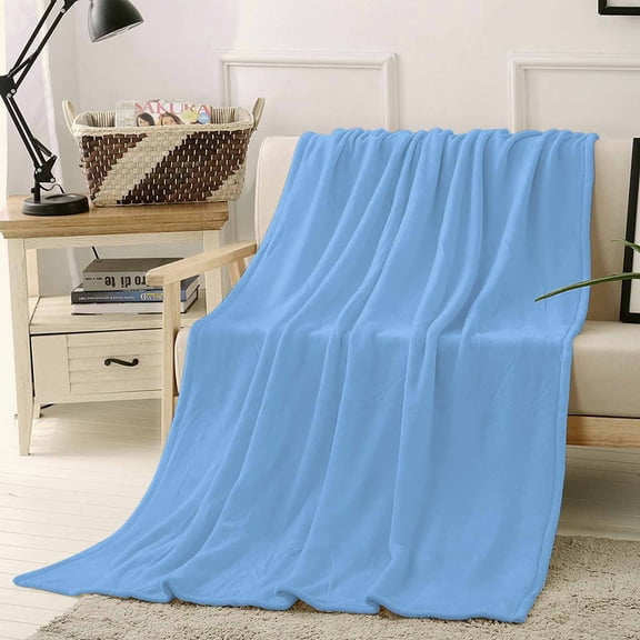 Throw Blanket Fleece Throw Blanket 40x50in, Abstract Sky Blue Theme Soft Lightweight Bed Blankets Modern Minimalist Art Fuzzy Couch Blankets for All Season