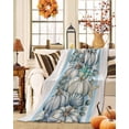 thumbnail image 1 of Throw Blanket Fleece Throw Blanket 40x50in, Autumn Pumpkin Shell Starfish Leaves Soft Lightweight Bed Blankets Blue Stripe Fuzzy Couch Blankets for All Season, 1 of 7