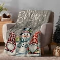 thumbnail image 1 of Throw Blanket Fleece Throw Blanket 40x50in, Christmas Gnome with Snowman Soft Lightweight Bed Blankets Winter Snowflake on Linen Fuzzy Couch Blankets for All Season, 1 of 9