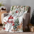 thumbnail image 1 of Throw Blanket Fleece Throw Blanket 40x50in, Christmas Snowman Xmas Ball Elk Soft Lightweight Bed Blankets Pine Tree Poinsettia Berry Snow Fuzzy Couch Blankets for All Season, 1 of 9