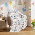 thumbnail image 1 of Throw Blanket Fleece Throw Blanket 40x50in, Easter Rabbit Gray Buffalo Check Soft Lightweight Bed Blankets Spring Blue Bow Bunny Fuzzy Couch Blankets for All Season, 1 of 9