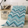 thumbnail image 1 of Throw Blanket Fleece Throw Blanket 40x50in, Geometric Zig Zag Art Stripes Soft Lightweight Bed Blankets Multicolor Chevron Fuzzy Couch Blankets for All Season, 1 of 9