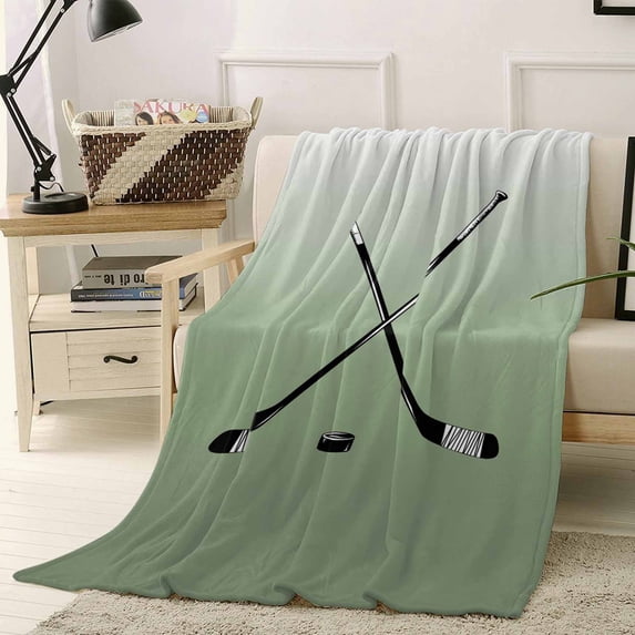 Throw Blanket Fleece Throw Blanket 40x50in, Golf Clubs Outdoor Sports Soft Lightweight Bed Blankets Sage Green Gradient Fuzzy Couch Blankets for All Season
