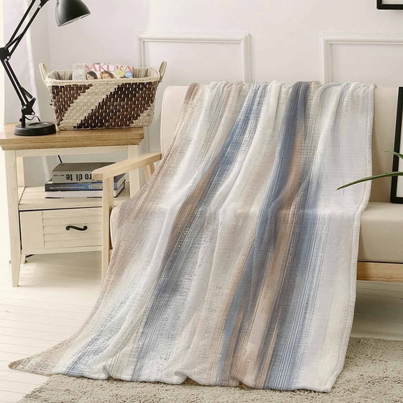 Throw Blanket Fleece Throw Blanket 40x50in, Gradient Brown Beige Texture Soft Lightweight Bed Blankets Modern Abstract Style Fuzzy Couch Blankets for All Season
