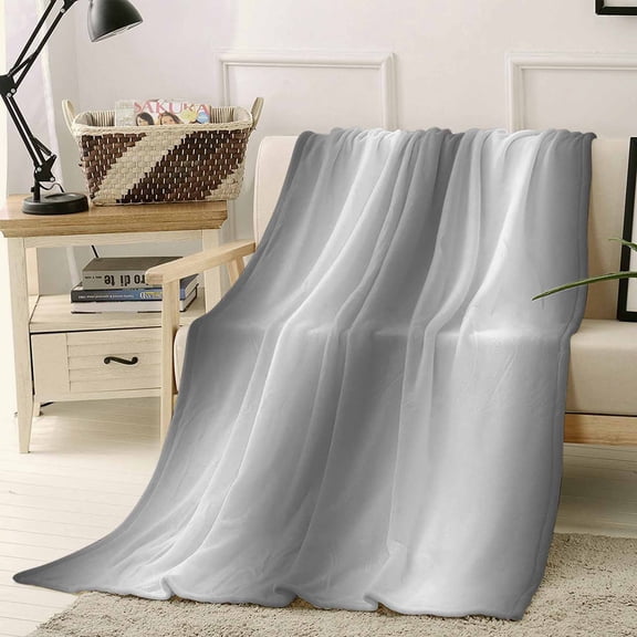 Throw Blanket Fleece Throw Blanket 40x50in, Modern Watercolor Grey Gradient Soft Lightweight Bed Blankets Abstract Minimalist Style Fuzzy Couch Blankets for All Season