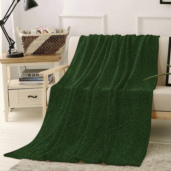 Throw Blanket Fleece Throw Blanket 40x50in, Retro Minimalist Green Leather Soft Lightweight Bed Blankets Farm Vintage Cowhide Texture Fuzzy Couch Blankets for All Season