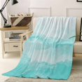 thumbnail image 1 of Throw Blanket Fleece Throw Blanket 40x50in, Teal Gradient Ripple Soft Lightweight Bed Blankets Turquoise Ombre Fuzzy Couch Blankets for All Season, 1 of 9