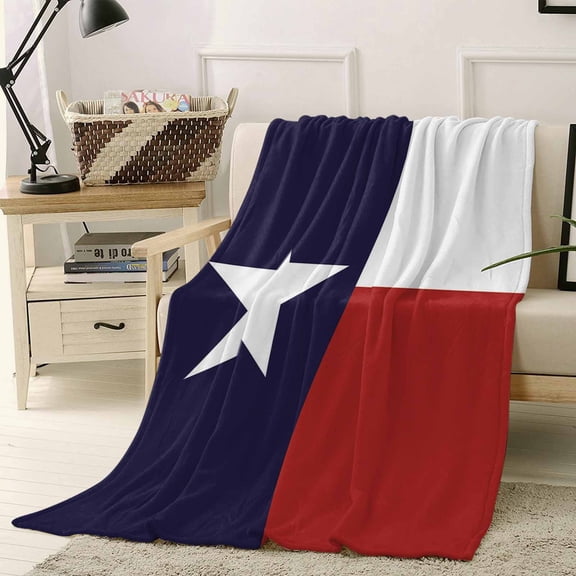 Throw Blanket Fleece Throw Blanket 40x50in, Texas Star Flag Soft Lightweight Bed Blankets Star and White Red Stripe Fuzzy Couch Blankets for All Season