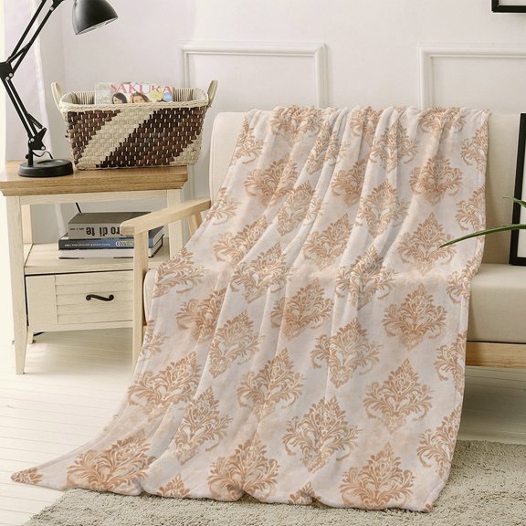 Throw Blanket Fleece Throw Blanket 40x50in, Turkish Pattern on Vintage Soft Lightweight Bed Blankets Mid Century Abstract Art Fuzzy Couch Blankets for All Season