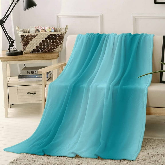 Throw Blanket Fleece Throw Blanket 40x50in, Turquoise Gradient Modern Pattern Soft Lightweight Bed Blankets Teal Abstract Art Fuzzy Couch Blankets for All Season
