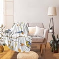 thumbnail image 1 of Throw Blanket Fleece Throw Blanket 40x50in, Watercolor Cute Bird on White Soft Lightweight Bed Blankets Spring Branch Leaves Fuzzy Couch Blankets for All Season, 1 of 7