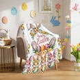 thumbnail image 1 of Throw Blanket Fleece Throw Blanket 50x60in, Cartoon Bunny Easter Egg Floral Soft Lightweight Bed Blankets Cute Rabbit Ears Garland Fuzzy Couch Blankets for All Season, 1 of 9
