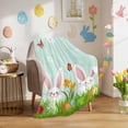 thumbnail image 1 of Throw Blanket Fleece Throw Blanket 50x60in, Easter Cute Rabbits Butterfly Soft Lightweight Bed Blankets Watercolor Eggs Daisy Fuzzy Couch Blankets for All Season, 1 of 9
