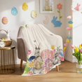 thumbnail image 1 of Throw Blanket Fleece Throw Blanket 50x60in, Easter Egg Spring Flower Soft Lightweight Bed Blankets Rustic Rabbit Butterfly Retro Linen Fuzzy Couch Blankets for All Season, 1 of 9