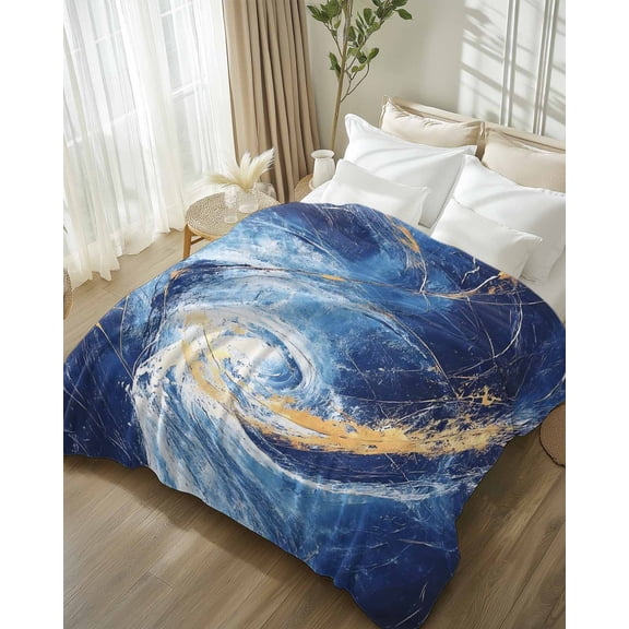 Throw Blanket Fleece Throw Blanket 50x60in, Modern Abstract Graffiti Art Soft Lightweight Bed Blankets Universe Texture Retro Painting Fuzzy Couch Blankets for All Season