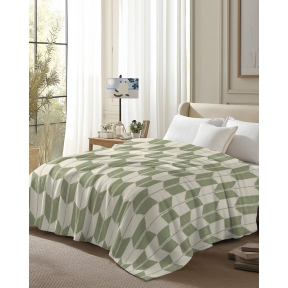 Throw Blanket Fleece Throw Blanket 50x80in, Abstract Arrow Weave Soft Lightweight Bed Blankets Repeating Shapes Geometric Art Fuzzy Couch Blankets for All Season