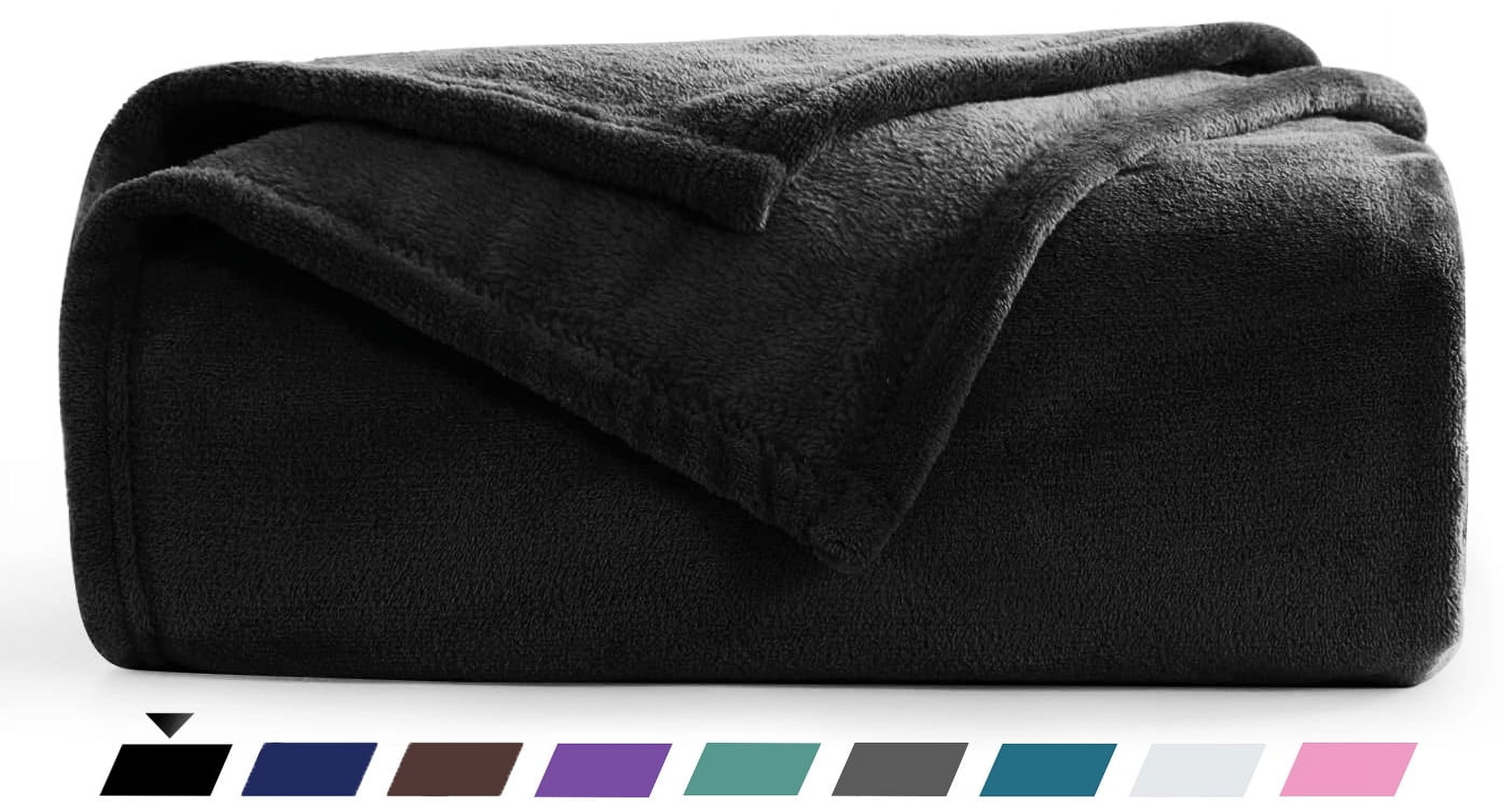 Throw Blanket, Fuzzy & Plush Warm Fleece Blanket, King Size Black ...