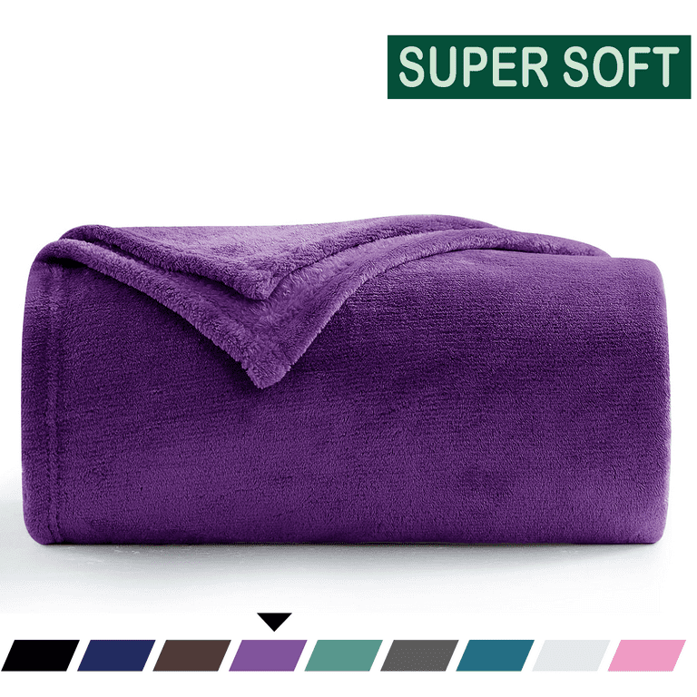 Walmart Queen Size Dark Purple Fleece Throw Blanket, Machine