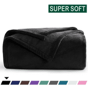 Throw Blanket, Fuzzy & Plush Warm Fleece Blanket, Throw Size Black Blankets for Couch Beds, Washable Soft Blankets for Women, 50" x 60"