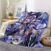 Throw Blanket Genshin Impact Blanket Anime Soft Plush Flannel for Bedding 60"x50" Beelzebul