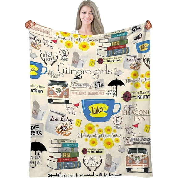 Throw Blanket Gift, Flannel Blanket for Woman Man Suitable for All Seasons Warm Blanket Home Decor 50x60 Blanket Gift