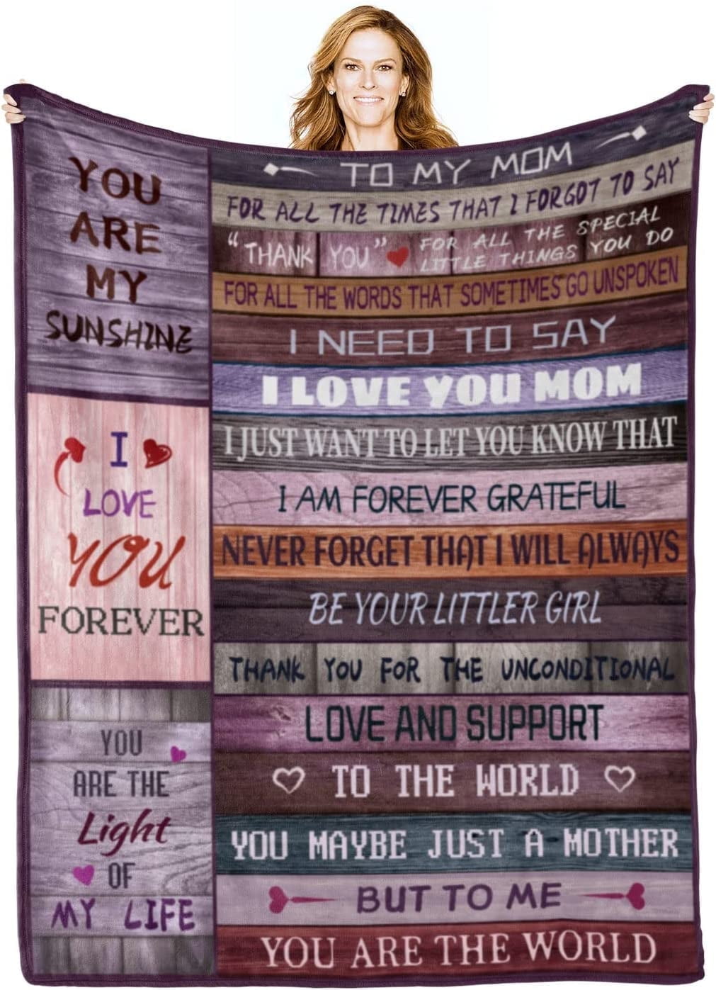 Throw Blanket Gifts for Mom from Daughter Son Soft Fleece Blanket ...